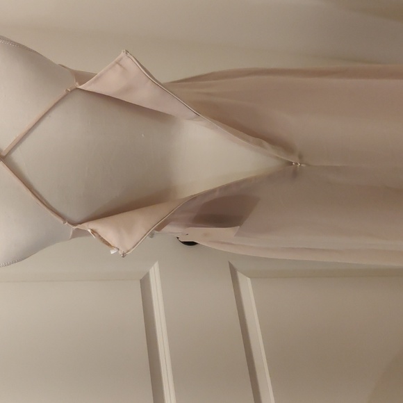 WAYF The Wesley Cowl Neck Chiffon Gown in Champagne sz Small - Picture 8 of 13